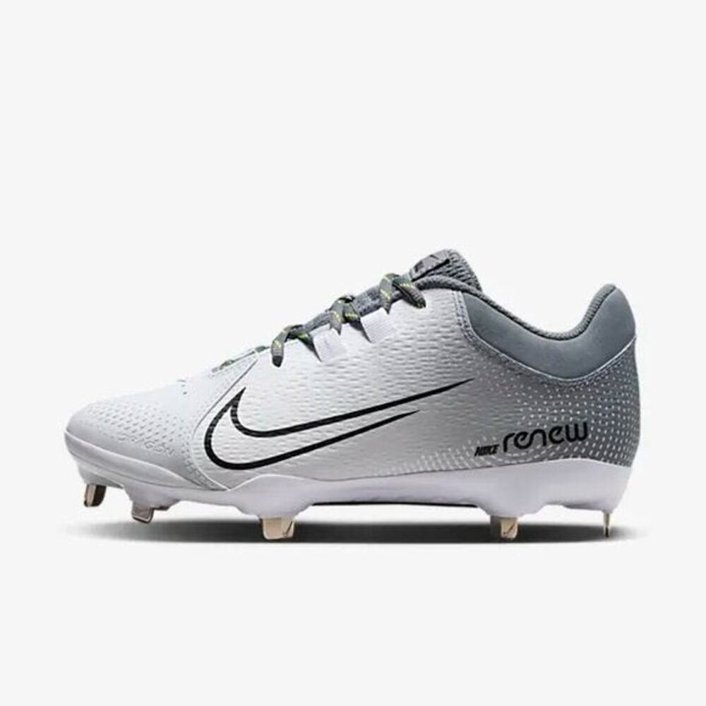 Women's Nike Hyperdiamond 4 Pro Metal Softball Cleats - Grey & White -8.5 NIB